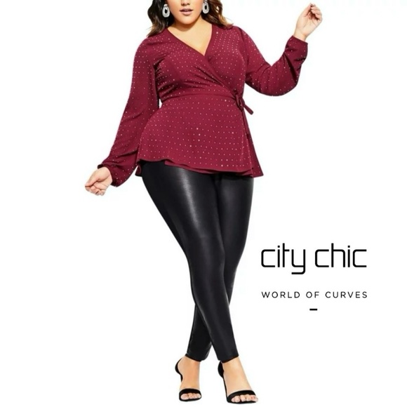 City Chic Tops - ✨Bling and Sparkle City Chic Ruby Blouse